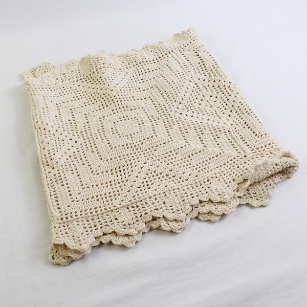 Vintage Off-White Crocheted Table Runner 12" x 56"