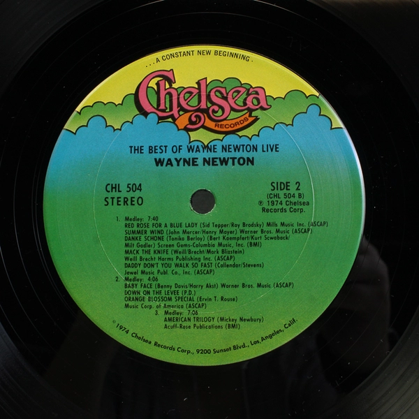 The Best Of Wayne Newton LIVE Album 1974 Vinyl Record 33 12" Chelsea
