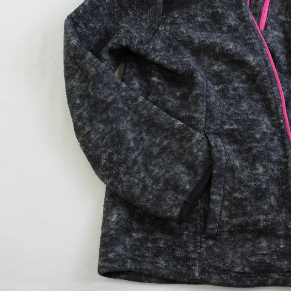 32 Degrees Juniors M 10-12 Black/Pink Full Zip Hooded Fleece Jacket