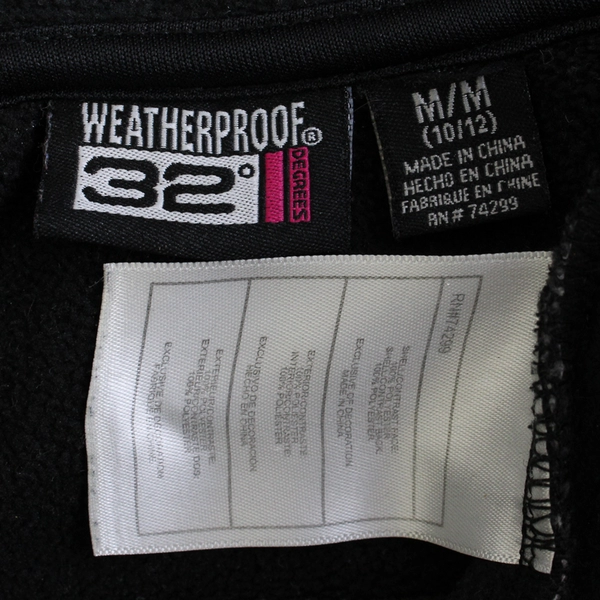 32 Degrees Juniors M 10-12 Black/Pink Full Zip Hooded Fleece Jacket