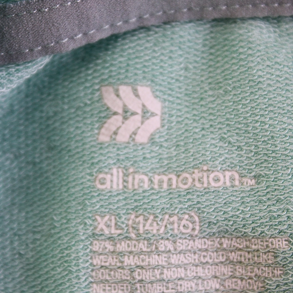 All In Motion Seafoam Green Athletic Hoodie Girls' XL 14/16