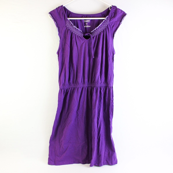 Old Navy Purple Knee-Length Sleeveless Blouson Dress Women's Size Medium