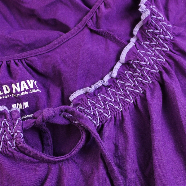 Old Navy Purple Knee-Length Sleeveless Blouson Dress Women's Size Medium