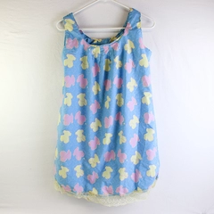 Handmade Vintage Teddy Bear Print Nightgown Women's Size Medium FLAW