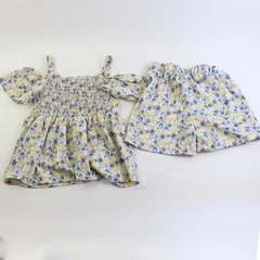Girls Love Pink 2 Pc Outfit Blue and Yellow Floral Girls' Size 10/12