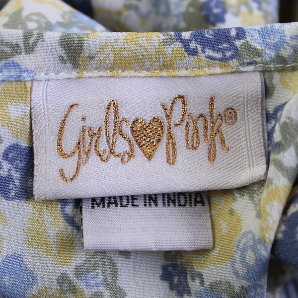 Girls Love Pink 2 Pc Outfit Blue and Yellow Floral Girls' Size 10/12