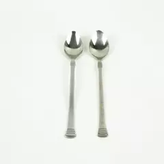 Lot of 2 Cambridge Codie Iced Teaspoons Stainless Glossy Silverware