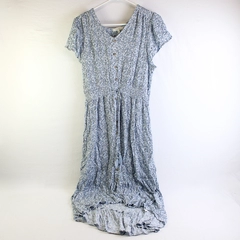 Angels Forever Young Light Blue Floral Midi High-Low Dress Women's Large