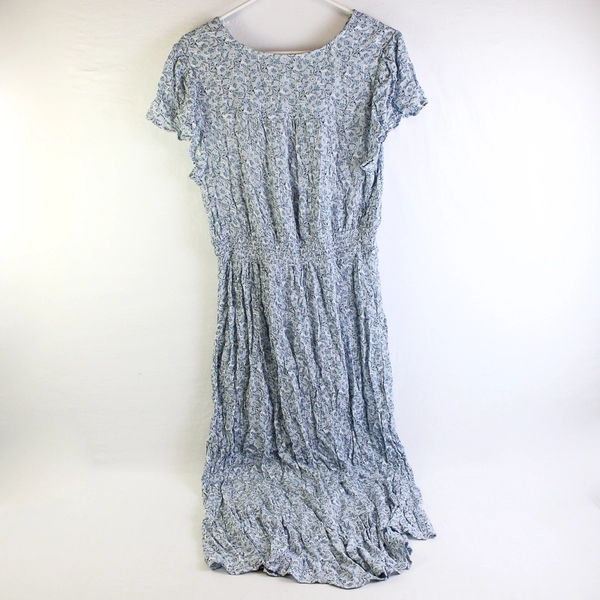 Angels Forever Young Light Blue Floral Midi High-Low Dress Women's Large