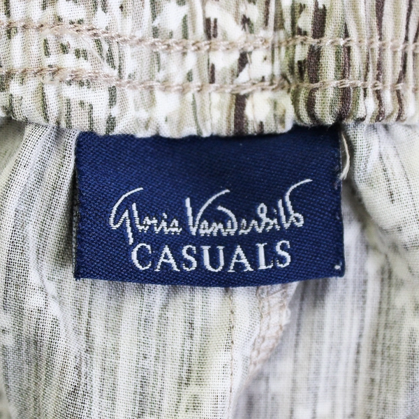 Gloria Vanderbilt Gray White-Leg Drawstring Capri Pants Women's Size Large