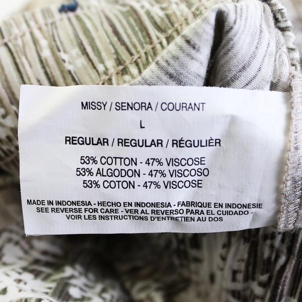 Gloria Vanderbilt Gray White-Leg Drawstring Capri Pants Women's Size Large