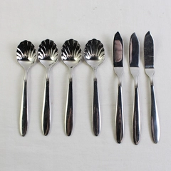 Lot Of 7 Oneida Silver Jennifer (Stainless) Flatware 4 Sugar Spoons 3 Knives