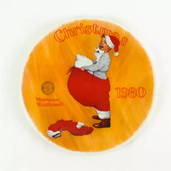 1980 Norman Rockwell Collectible Plate "Scotty Plays Santa" First Lim. Edition