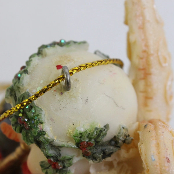 Vintage Resin Snowman Angel Christmas Ornament 3"