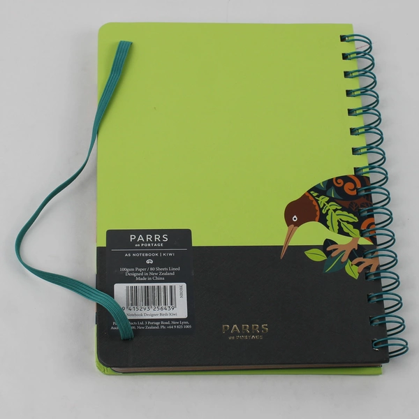 Parrs on Portage Green Kiwi  A5 Notebook 100gsm Paper/80 Lined Sheets