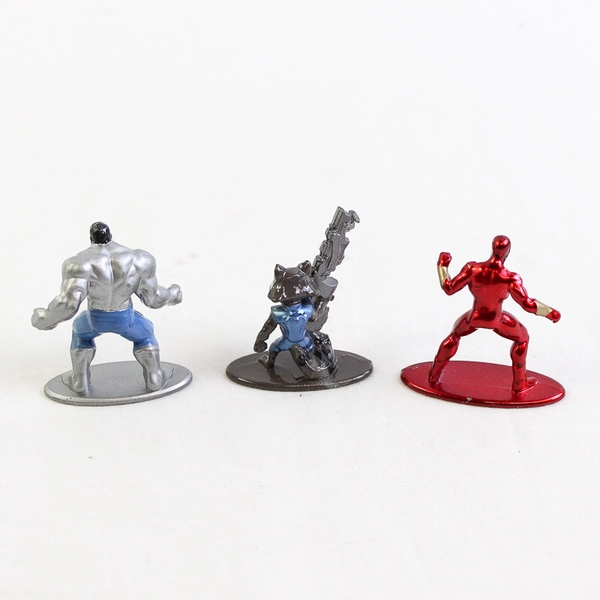 Lot of 3 Marvel Nano Metalfigs 30806 Rocket 30803 Iron Spider 30799 Gray Hulk