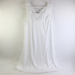 VTG Anthony Richards Sheer White Lace Trim Slip Dress Women's LP