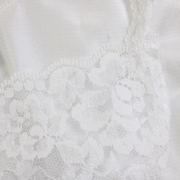 VTG Anthony Richards Sheer White Lace Trim Slip Dress Women's LP