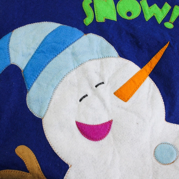 Large Snowman Felt Drawstring Gift Bag 18" x 28"