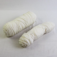 Lot of 2 Long Skeins of White Acrylic Yarn, 10.8 Inches Long