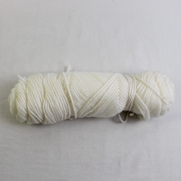 Lot of 2 Long Skeins of White Acrylic Yarn, 10.8 Inches Long