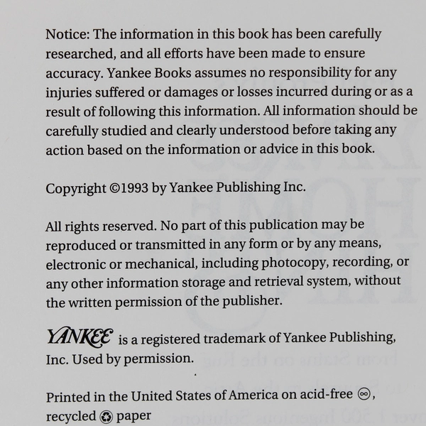 Earl Proulx's Yankee Home Hints HC 1993 A Home Remedies Pamphlet Included 