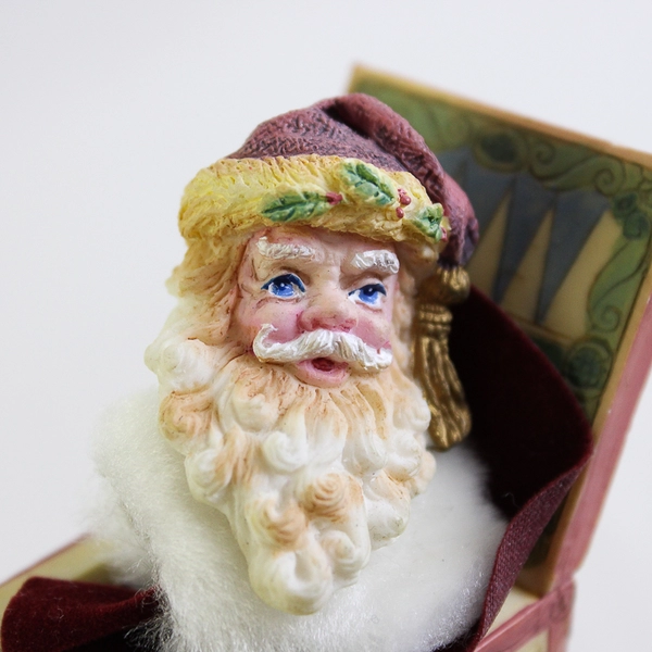 Enesco Touch Of Time "Happiness" Santa Jack In The Box Figurine 1999