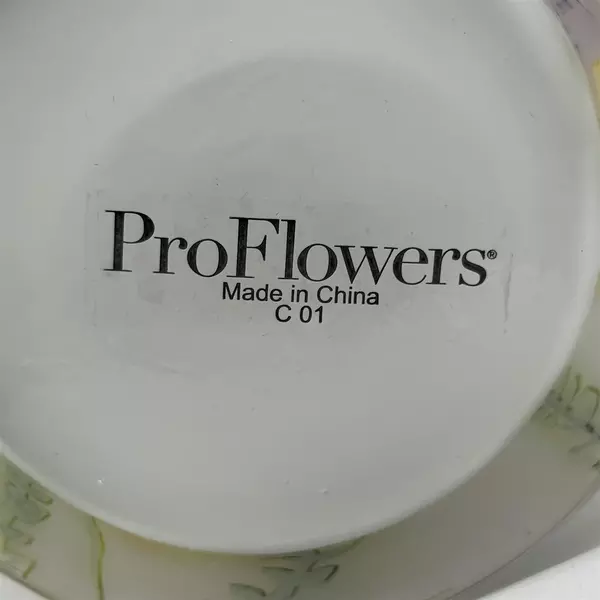 ProFlowers White Glass Cylinder Vase With A Floral Pattern