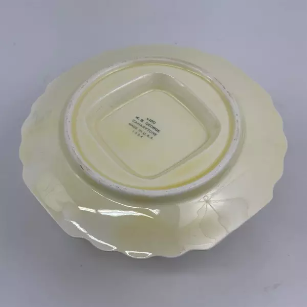 W.S. George Lido Canarytone Gravy Boat With Attached Underplate 133A