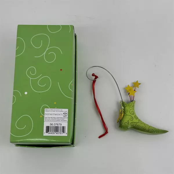 Department 56 LOLLYSTICKS Kym Bowles Christmas Boot Ornament 56.07679