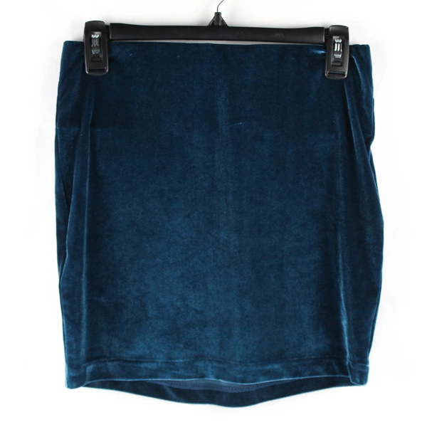 BCBGeneration Women's S "Midnight Haze" Velour Mini Skirt with Thick Waistband
