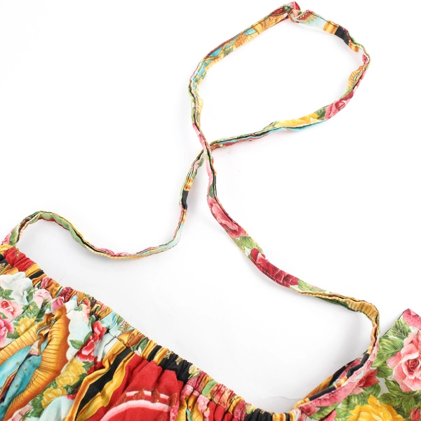Handmade Thick Adjust Double-Sided Apron with Florals and Lady Guadalupe Fabric