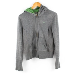 Old Navy Women's M Gray Fleece Long Sleeve Hooded Full Zip Jacket