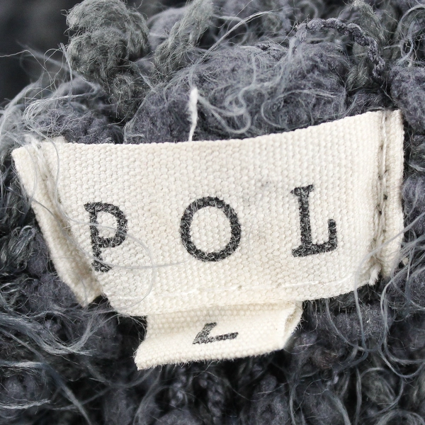 POL Women's L Gray Hooded Button Up Chunky Knit Cardigan Sweater