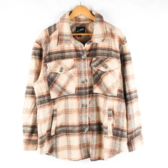 Axcent Outdoor Men's XL Orange and Brown Plaid Flannel Button Up Jacket