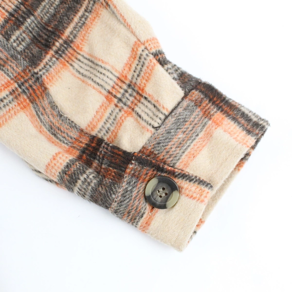 Axcent Outdoor Men's XL Orange and Brown Plaid Flannel Button Up Jacket