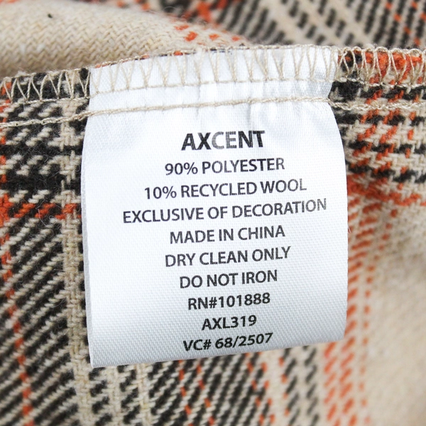 Axcent Outdoor Men's XL Orange and Brown Plaid Flannel Button Up Jacket