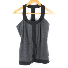 Zobha Women's 6 Black and Gray Racer Back Workout Tank w/Built in Bra