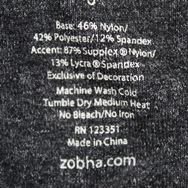 Zobha Women's 6 Black and Gray Racer Back Workout Tank w/Built in Bra