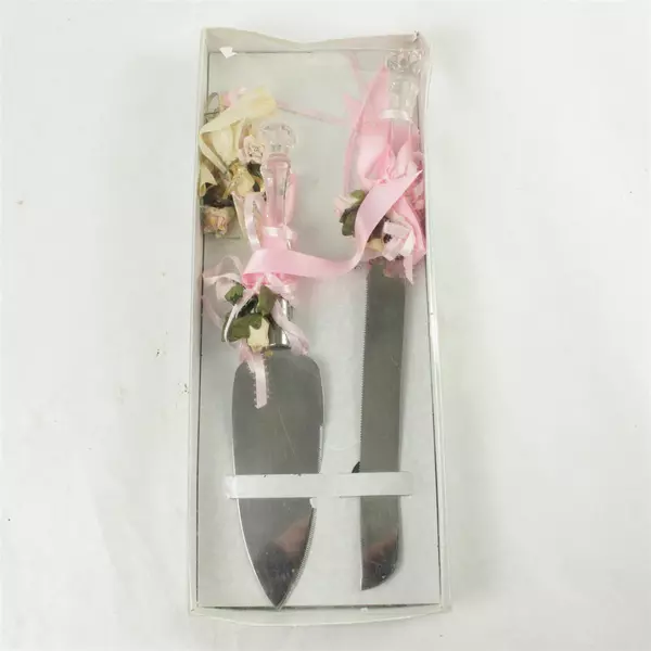 New Wedding Cake Knife & Server Set 13.75in Open Box Original Packaging