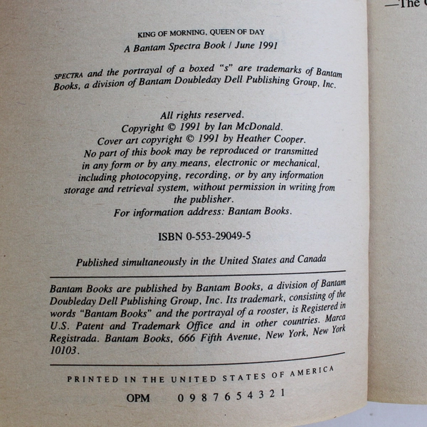 King of Morning, Queen of Day by Ian McDonald 1991 Paperback Good