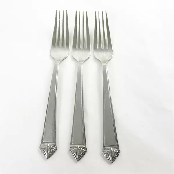 Set of 3 Oneida Augusta Stainless Salad Fork 7.25in 
