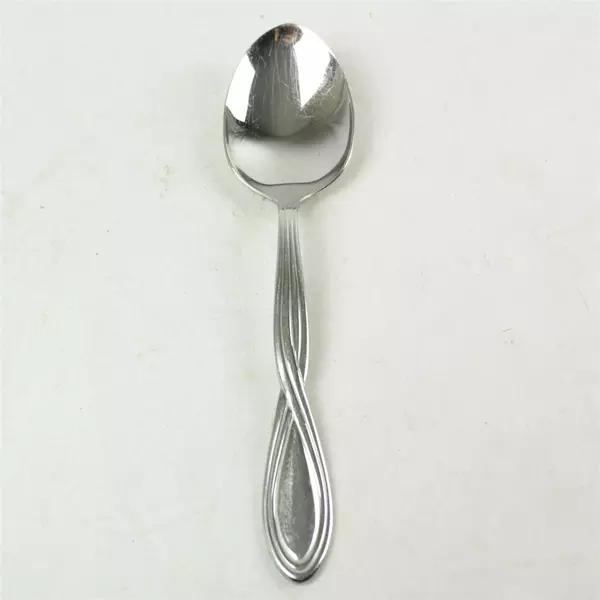 Set of 5 Oneida Axis Stainless Oval Soup Spoons 7.25in