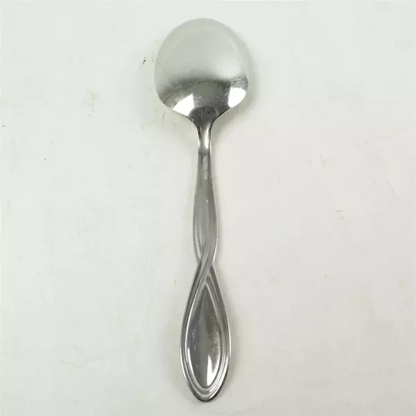 Set of 5 Oneida Axis Stainless Oval Soup Spoons 7.25in