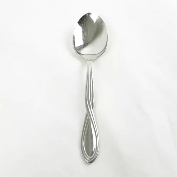 Oneida Axis Stainless Set of 5 Oval Soup Spoons + Medium Serving Fork