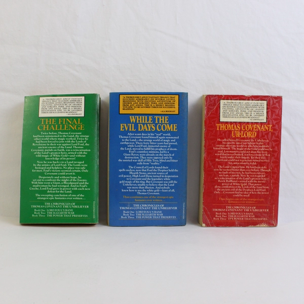 Stephen R Donaldson 3-Book Set Chronicles of Thomas Covenant the Unbeliever PB