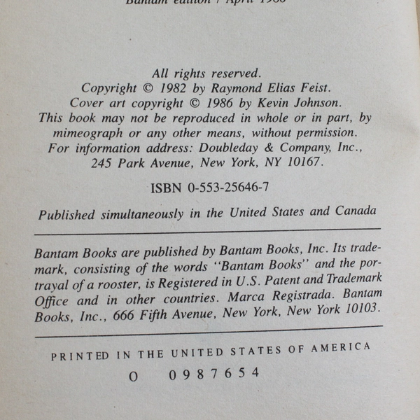 Magician Master Volume II Raymond E Feist 1986 Paperback Good