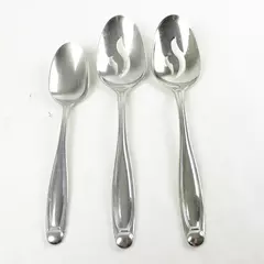 Set of 3 Oneida Alexandria Stainless Pierced Flatware 2 Tablespoons + Oval Spoon