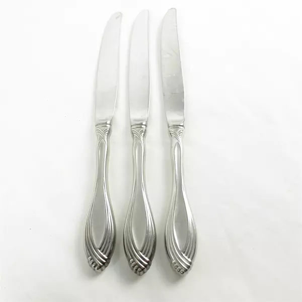 Set of 3 Oneida Heiress Stainless Modern Hollow Handle Knives