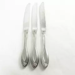 Set of 3 Oneida Heiress Stainless Modern Hollow Handle Knives